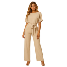 Load image into Gallery viewer, High Waist Lace Detail Jumpsuit for Women with Straight Leg Fit
