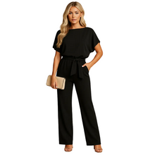 Load image into Gallery viewer, High Waist Lace Detail Jumpsuit for Women with Straight Leg Fit

