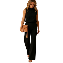 Load image into Gallery viewer, Round Neck Wide Leg Jumpsuit for Women with Flowing Fit
