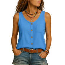 Load image into Gallery viewer, Women’s Sleeveless V Neck Summer Blouse Lightweight Casual Top
