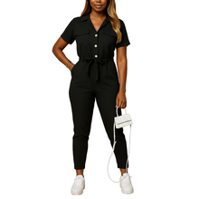 Load image into Gallery viewer, Slim Fit Button Front Jumpsuit for Women with Structured Shape
