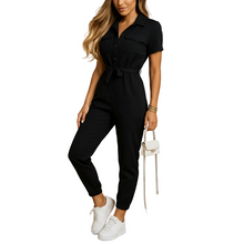 Load image into Gallery viewer, Slim Fit Button Front Jumpsuit for Women with Structured Shape
