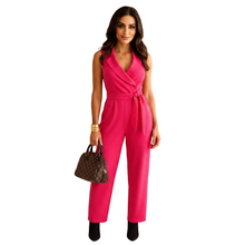 Load image into Gallery viewer, Wide Leg Wrap Jumpsuit for Women with Elegant Draped Waist
